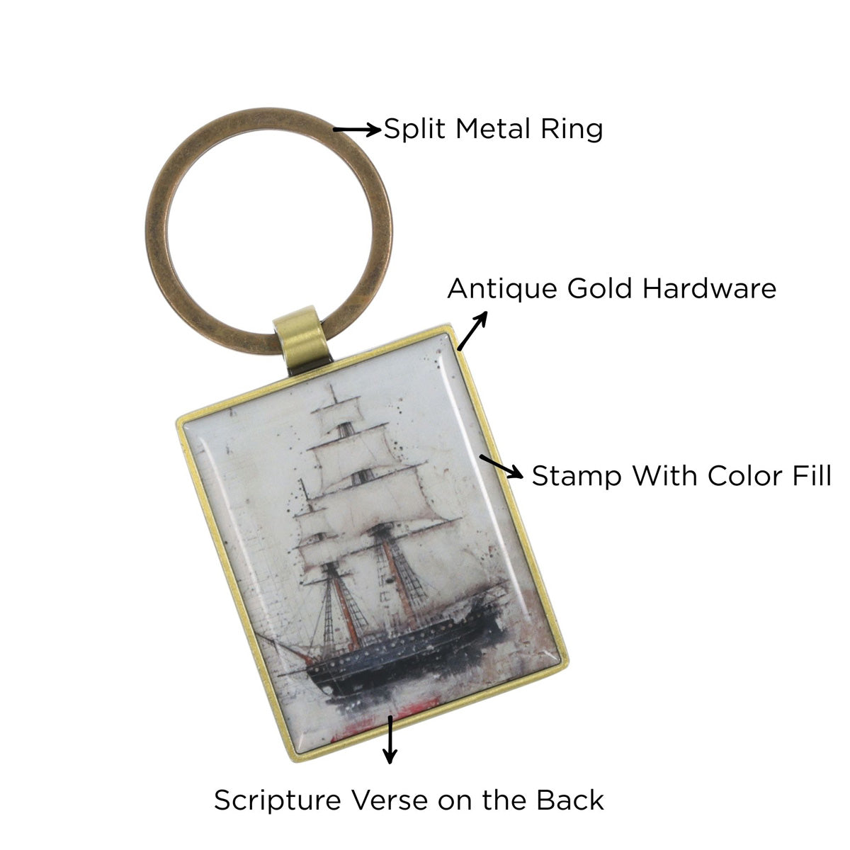 We Have This Hope as an Anchor for the Soul Epoxy Metal Keychain