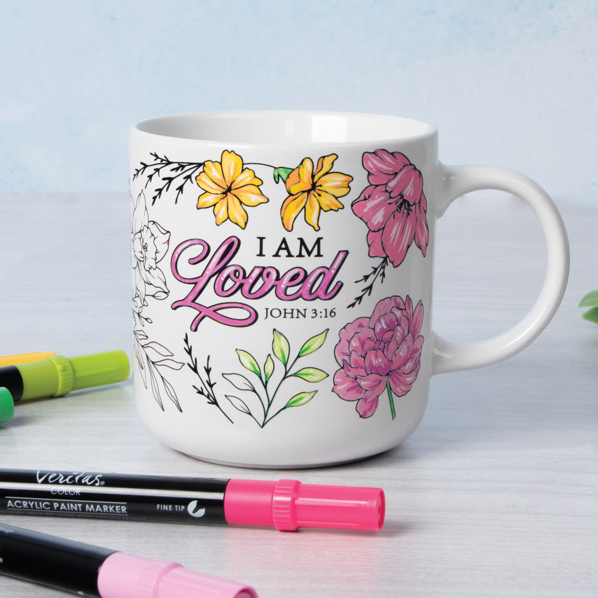 I Am Loved Ceramic Coloring Mug