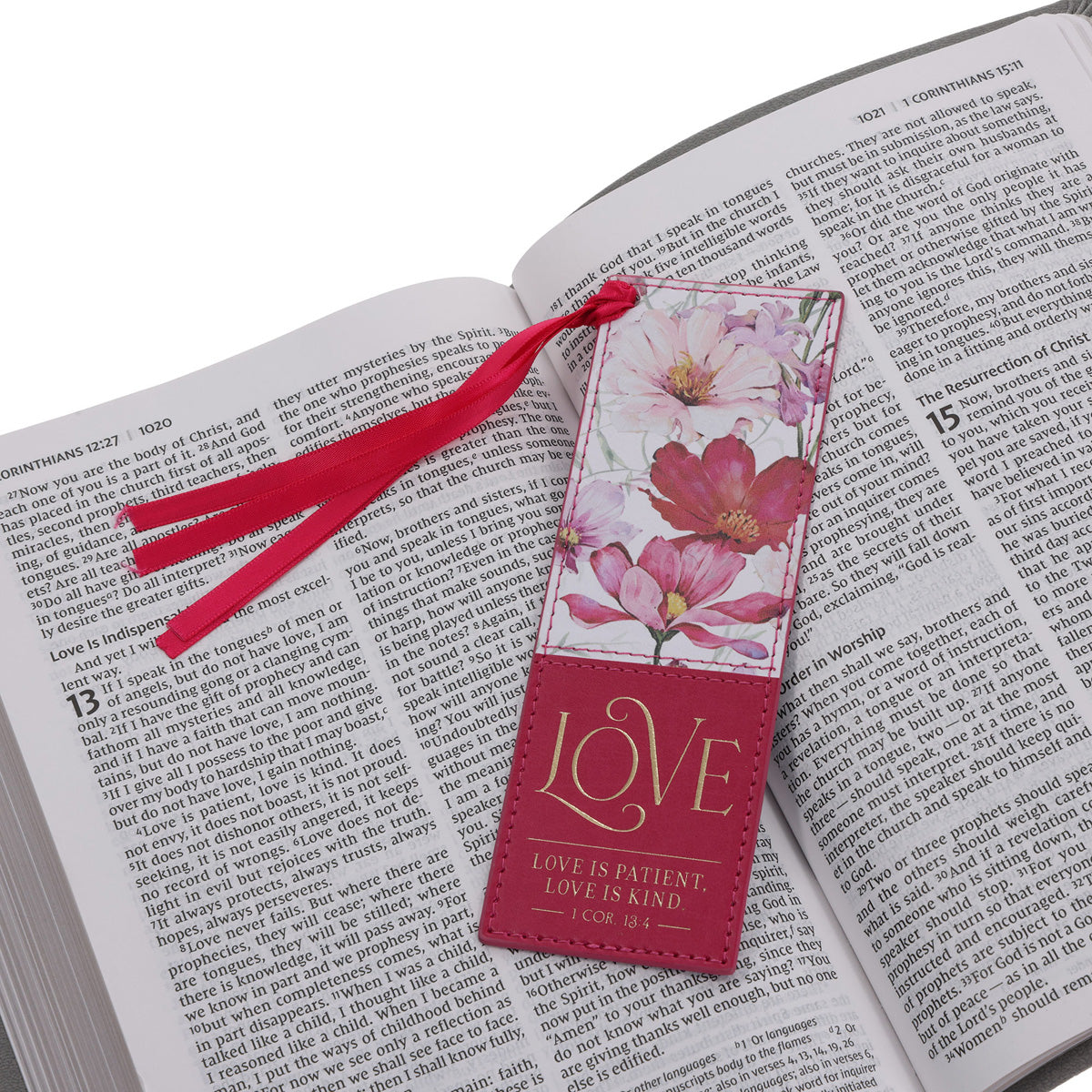 Love Is Patient, Love Is Kind Faux Leather Bookmark