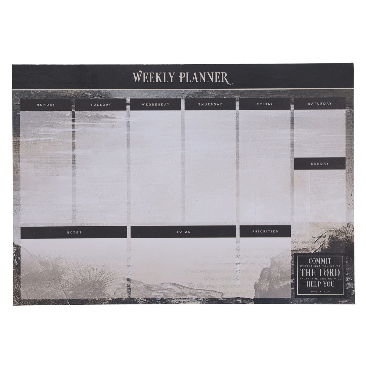 A4 Weekly Desk Planner - Commit Everything You Do to the Lord