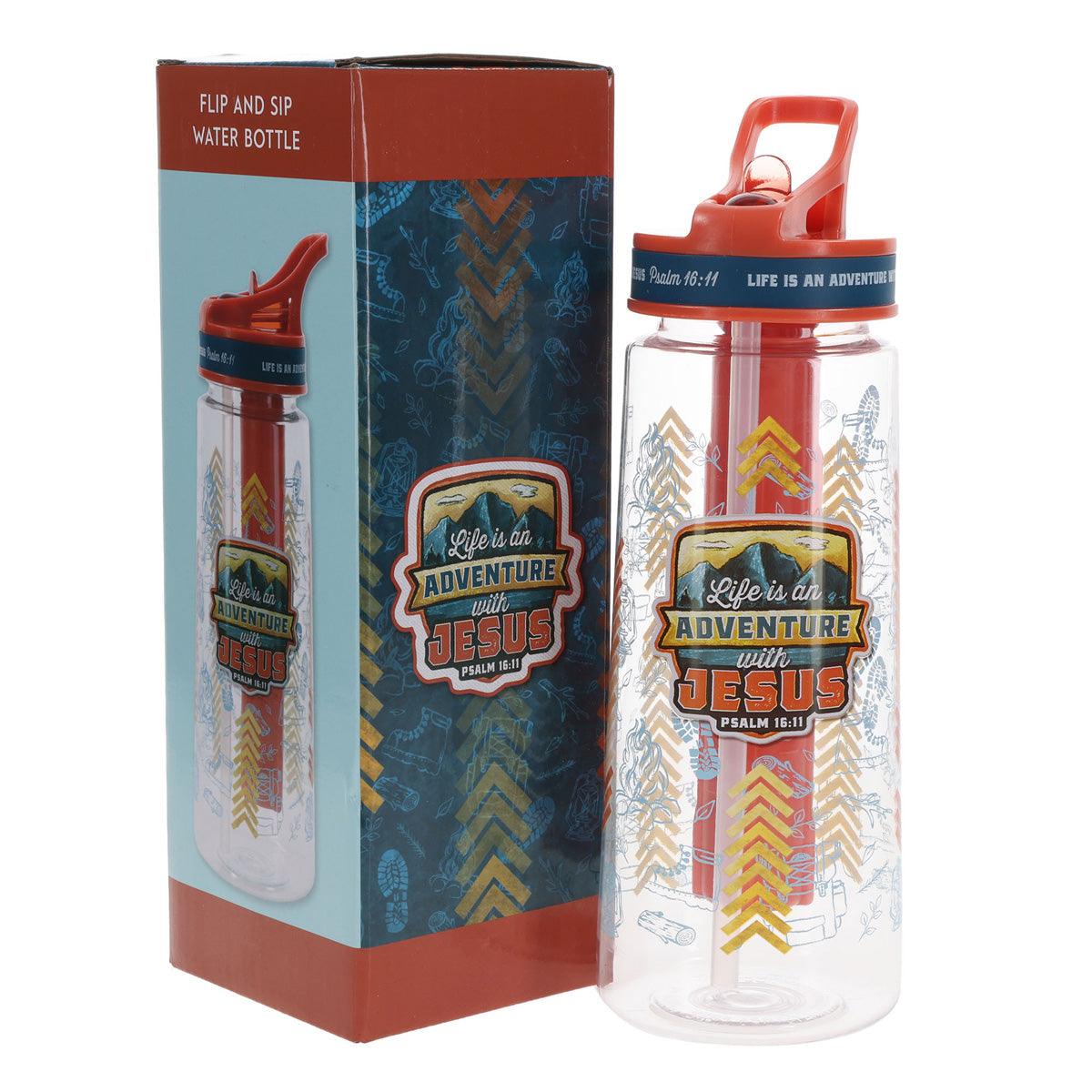 Life Is an Adventure with Jesus Plastic Water Bottle