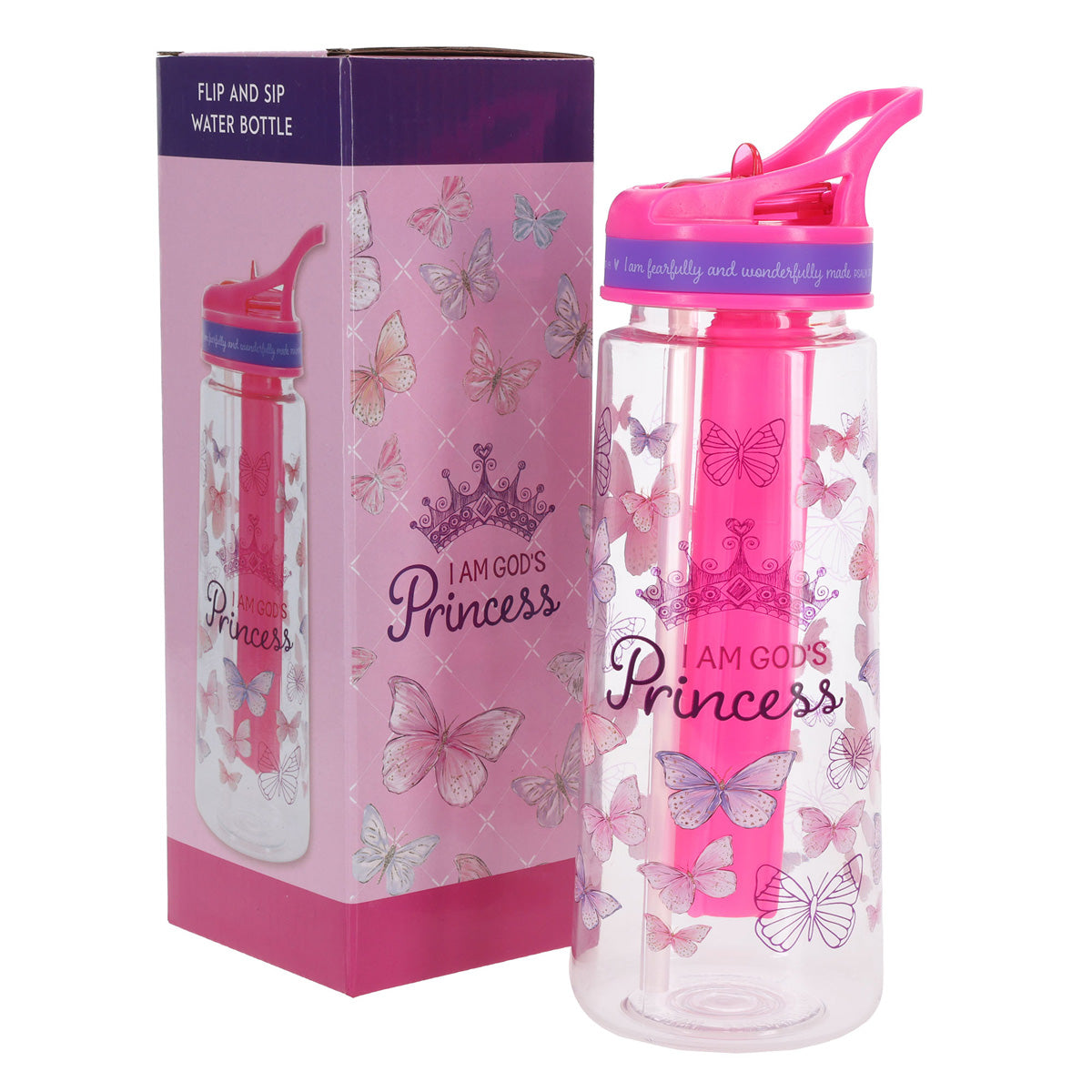 I Am God's Princess Plastic Water Bottle