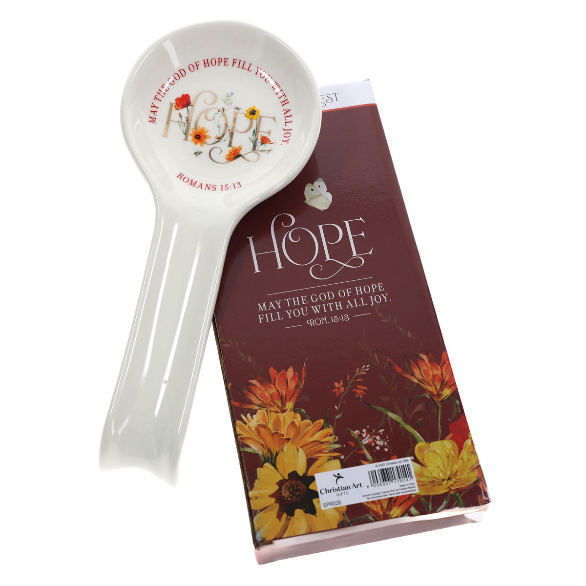 May the God of Hope Fill You with All Joy Ceramic Spoon Rest