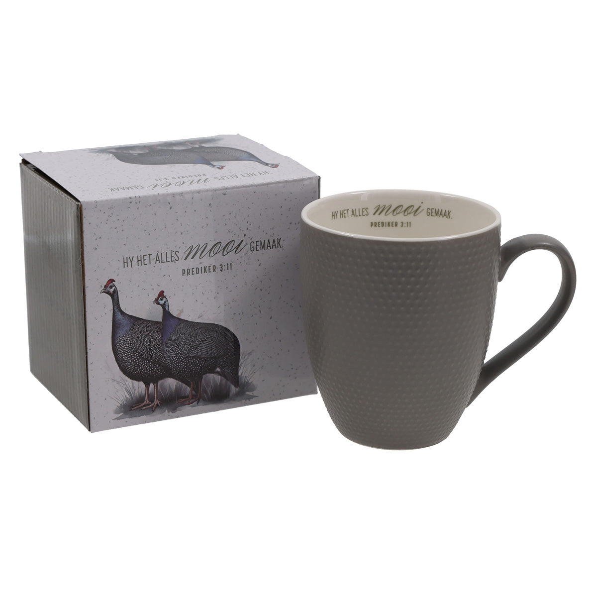 Hy Het Alles Mooi Gemaak Afrikaans Grey Ceramic Mug