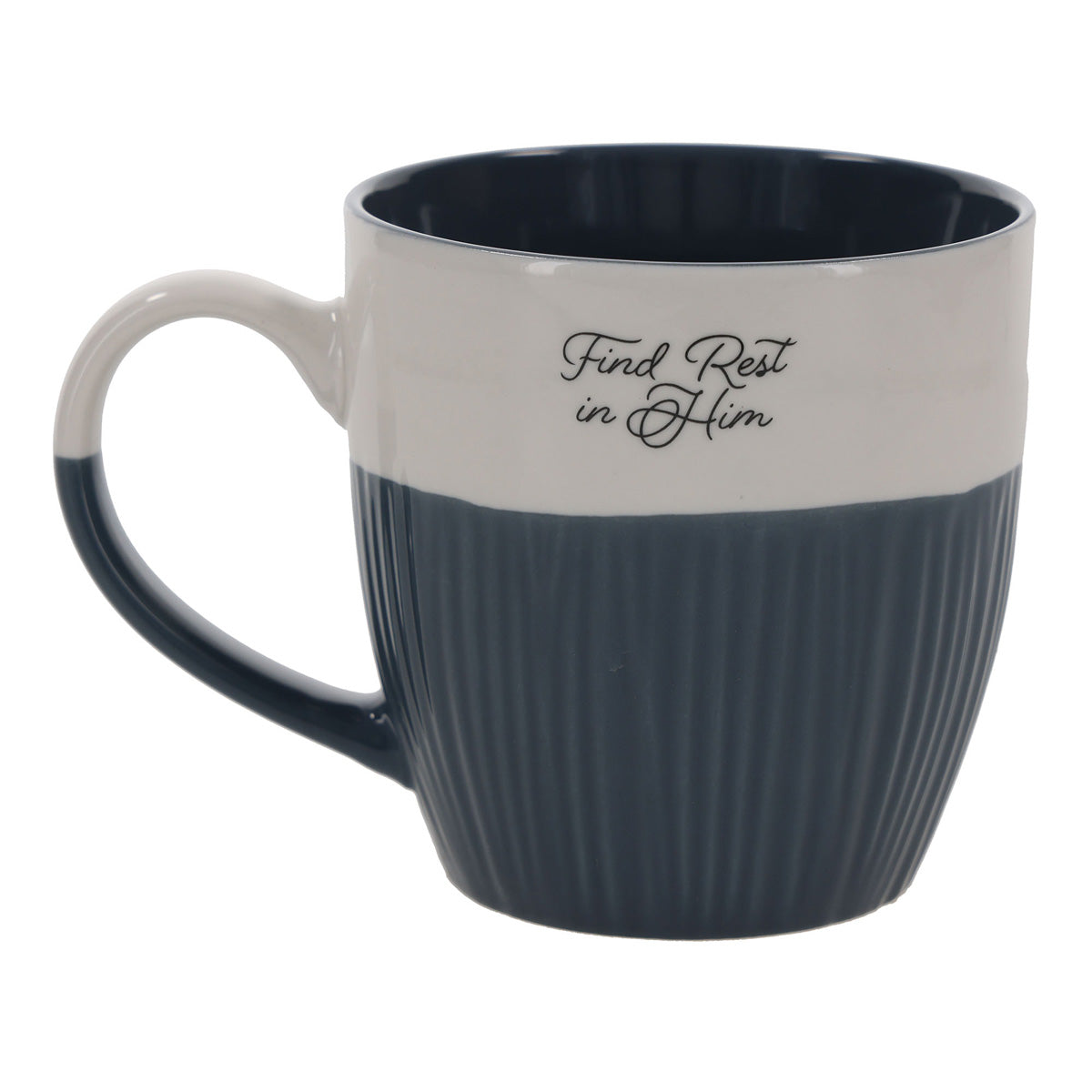 Find Rest in Him Blue Ceramic Mug