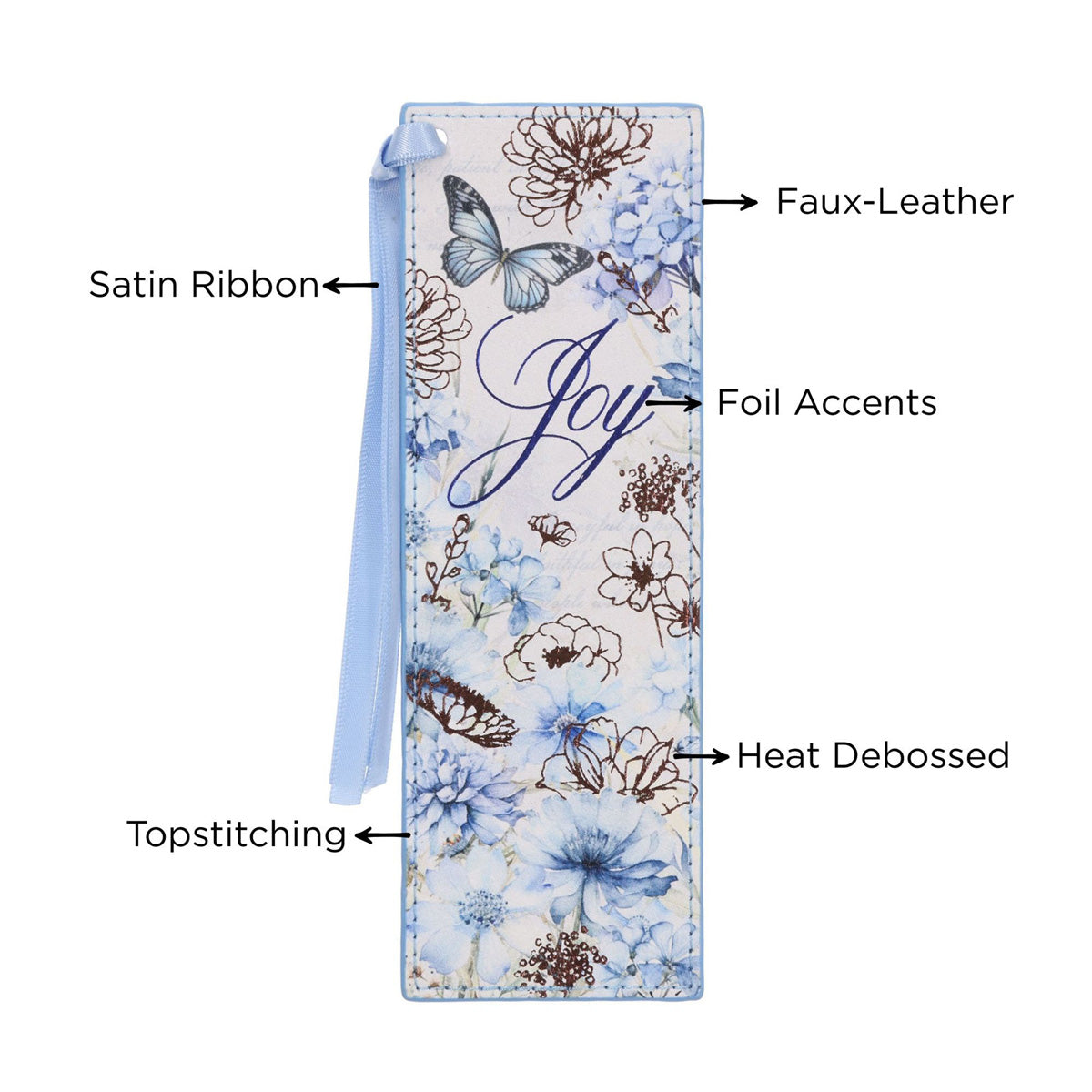 Joy Faux Leather Bookmark
