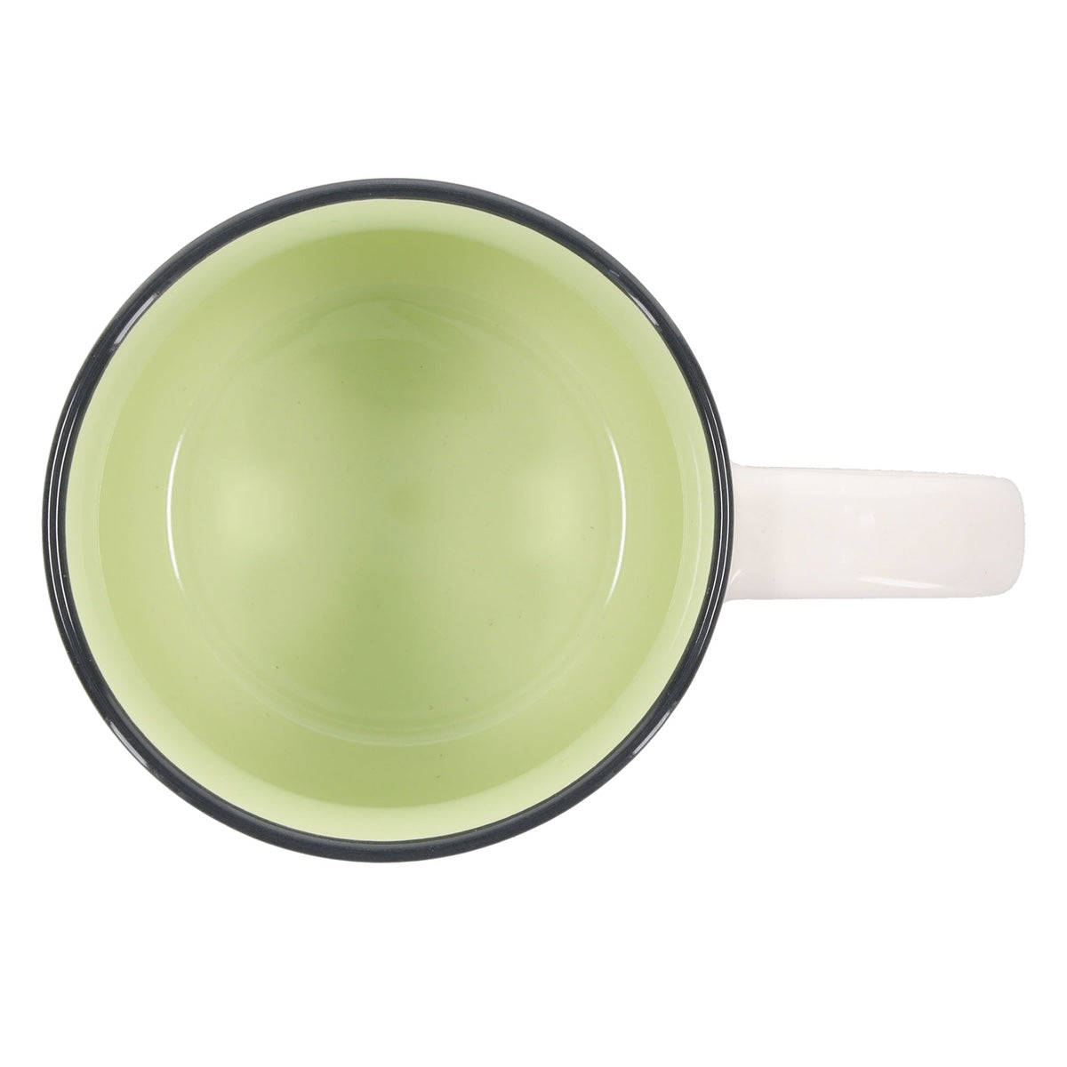 Give All Your Worries to Him Because He Cares for You Floral Ceramic Mug with Green Interior