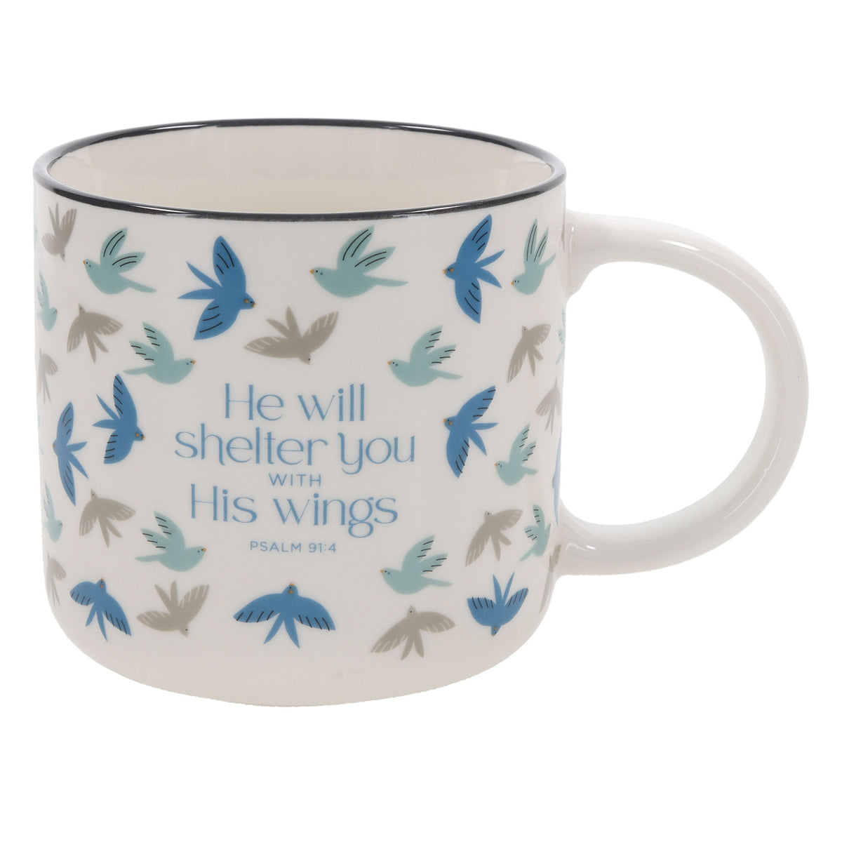 He Will Shelter You with His Wings Ceramic Mug