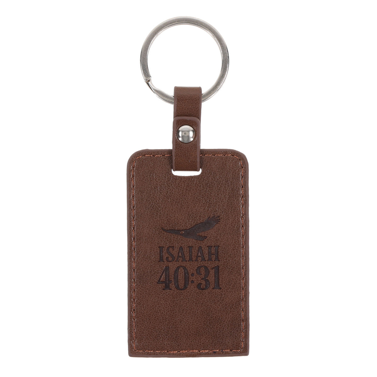 They Will Soar on Wings Like Eagles Faux Leather Keychain