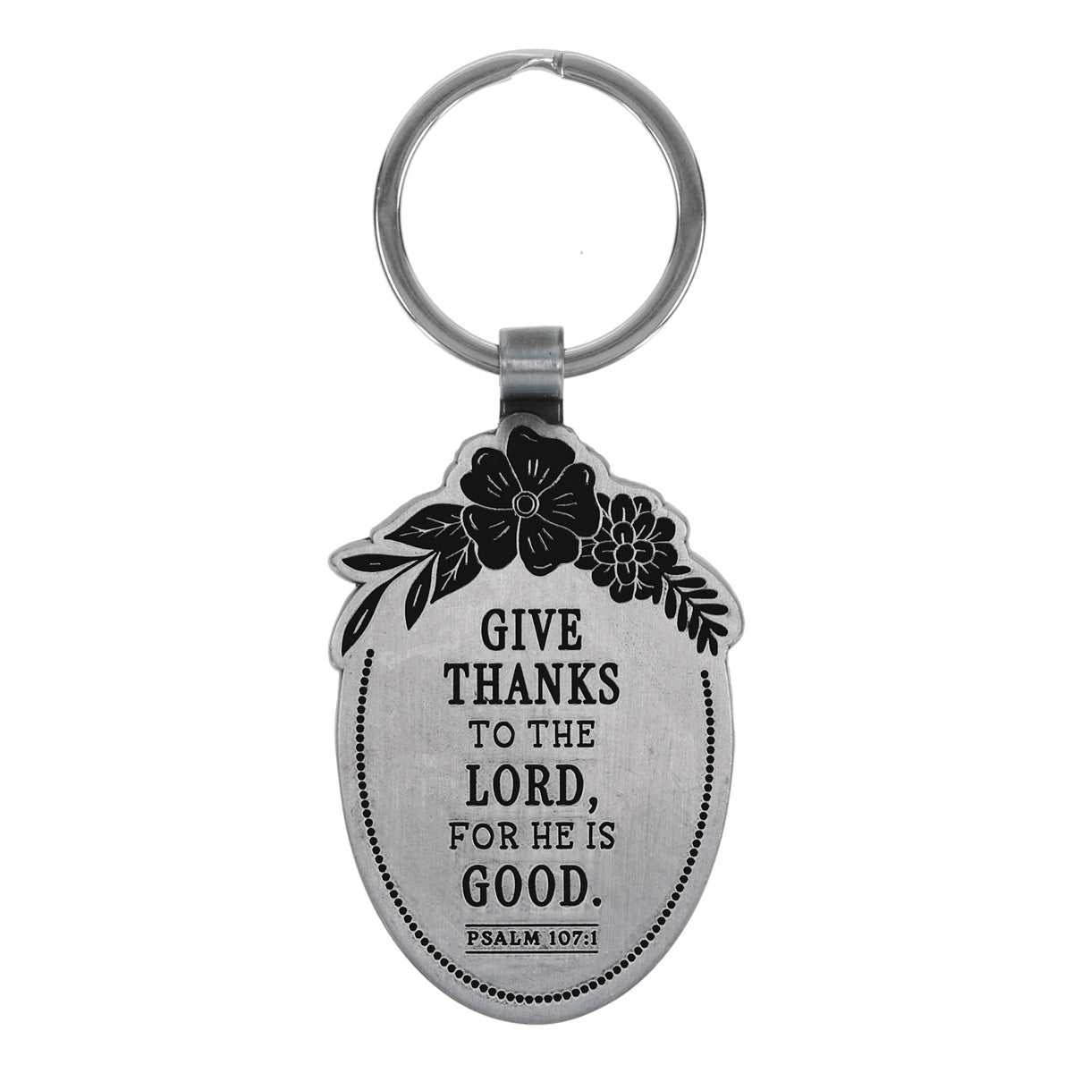 Give Thanks to the Lord for He Is Good Metal Keychain