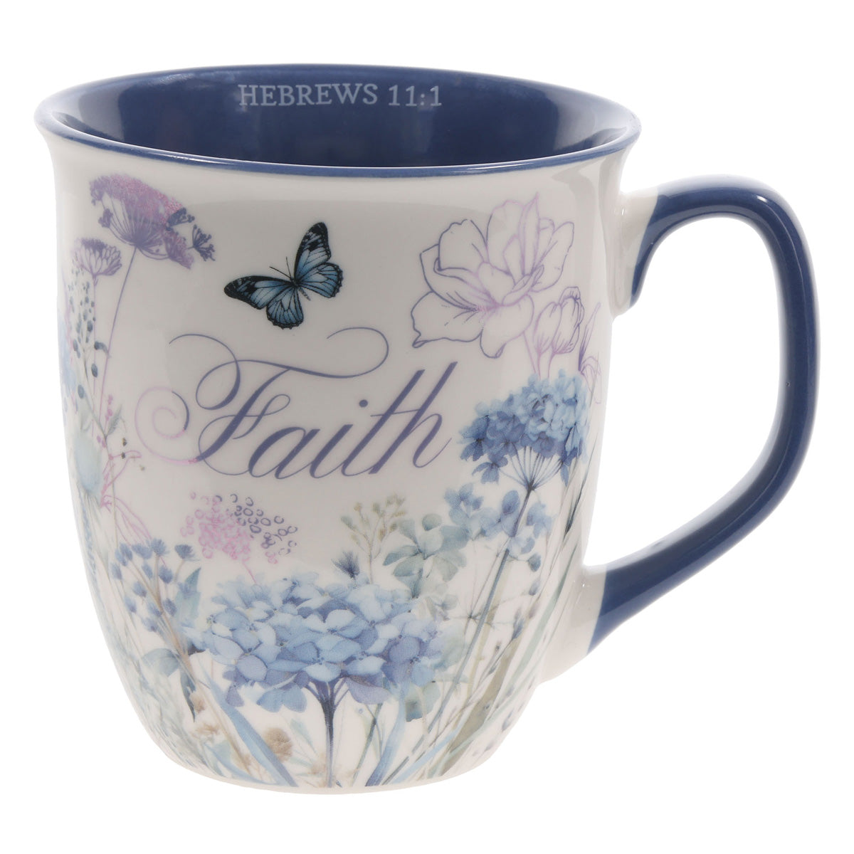 Faith Ceramic Mug with Blue Interior