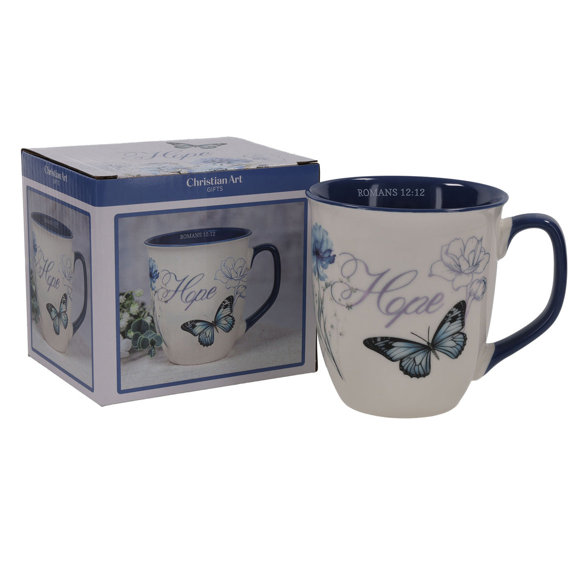 Hope Ceramic Mug with Blue Interior