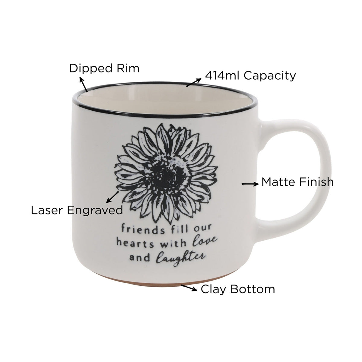 Friends Fill Our Hearts with Love and Laughter Ceramic Mug