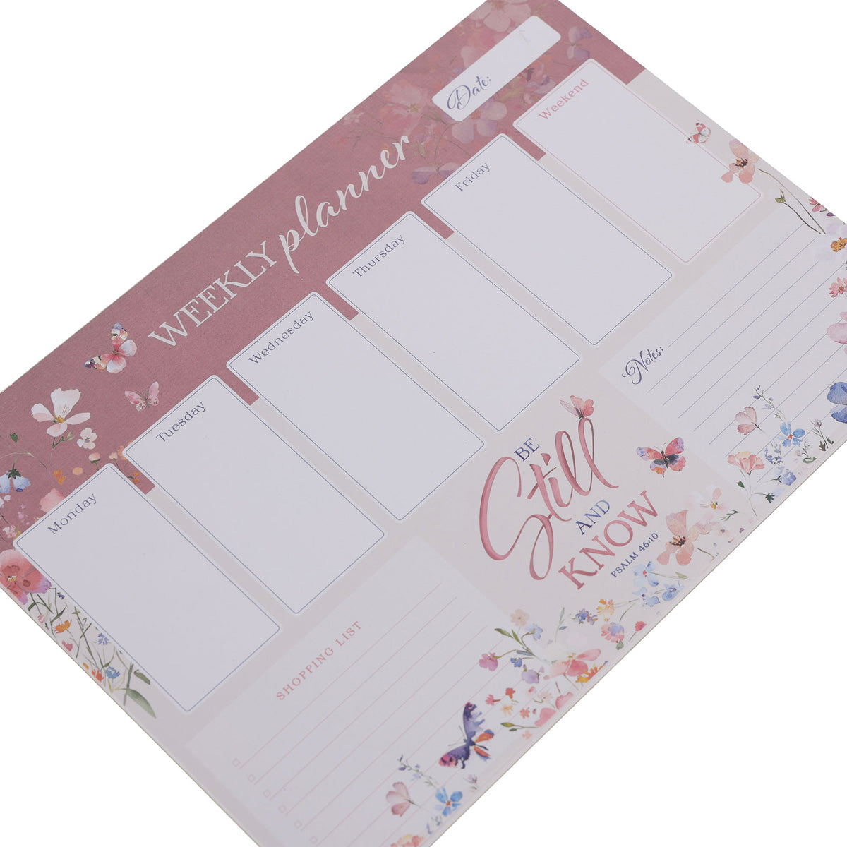 A4 Weekly Desk Planner - Be Still and Know