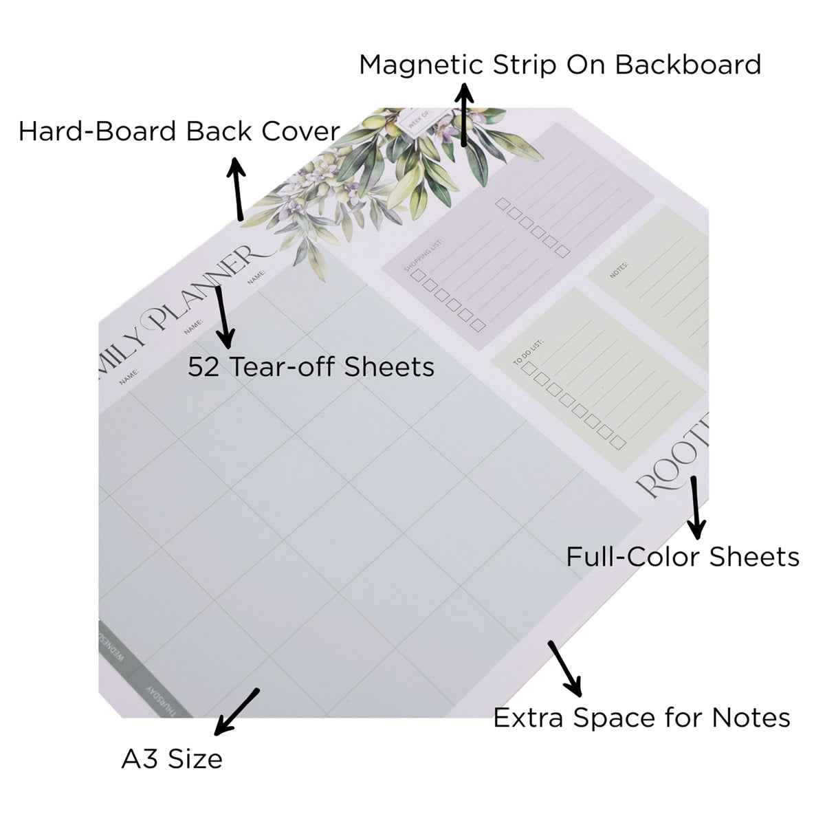 A3 Weekly Magnetic Family Planner - Rooted in Love