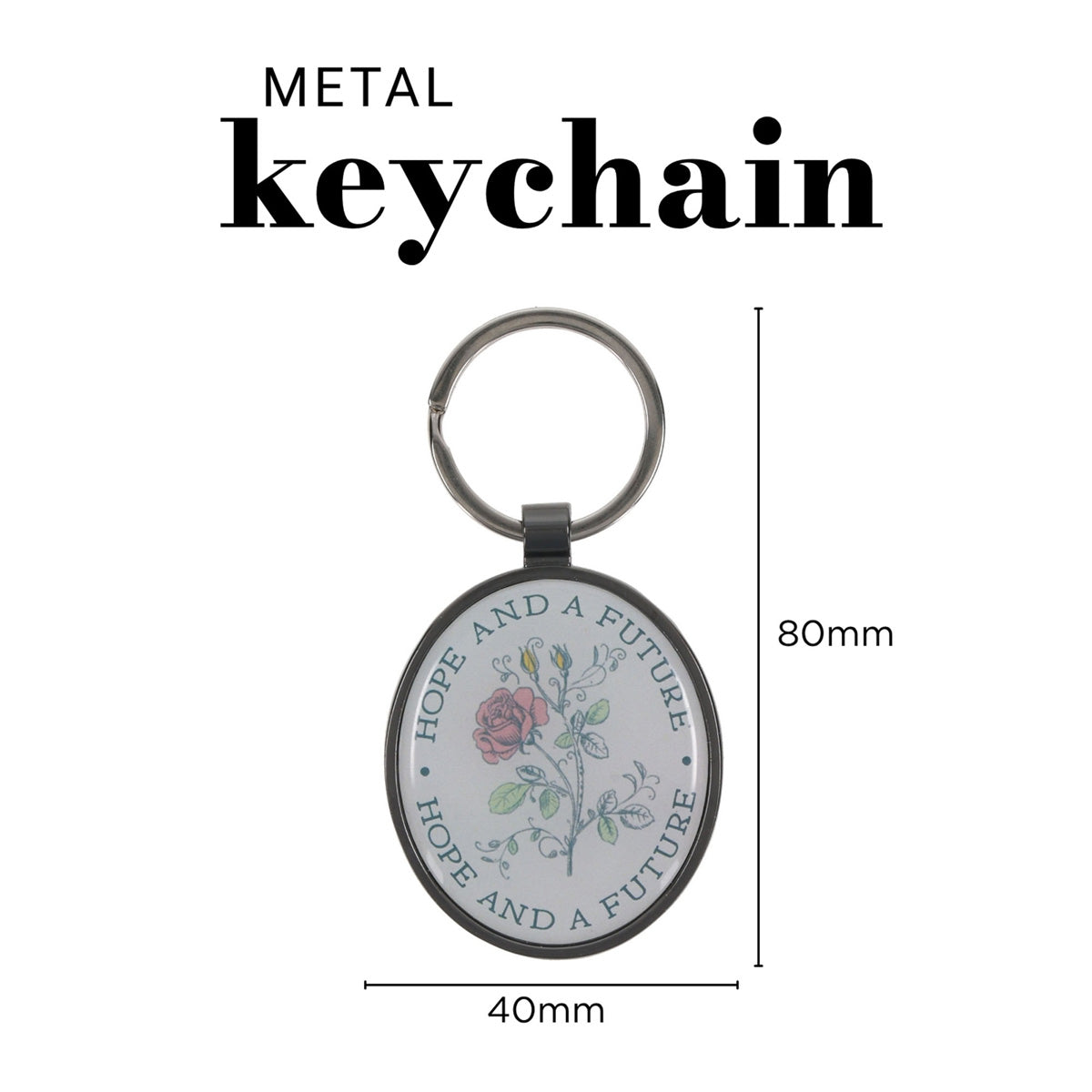 Hope and a Future Epoxy Metal Keychain