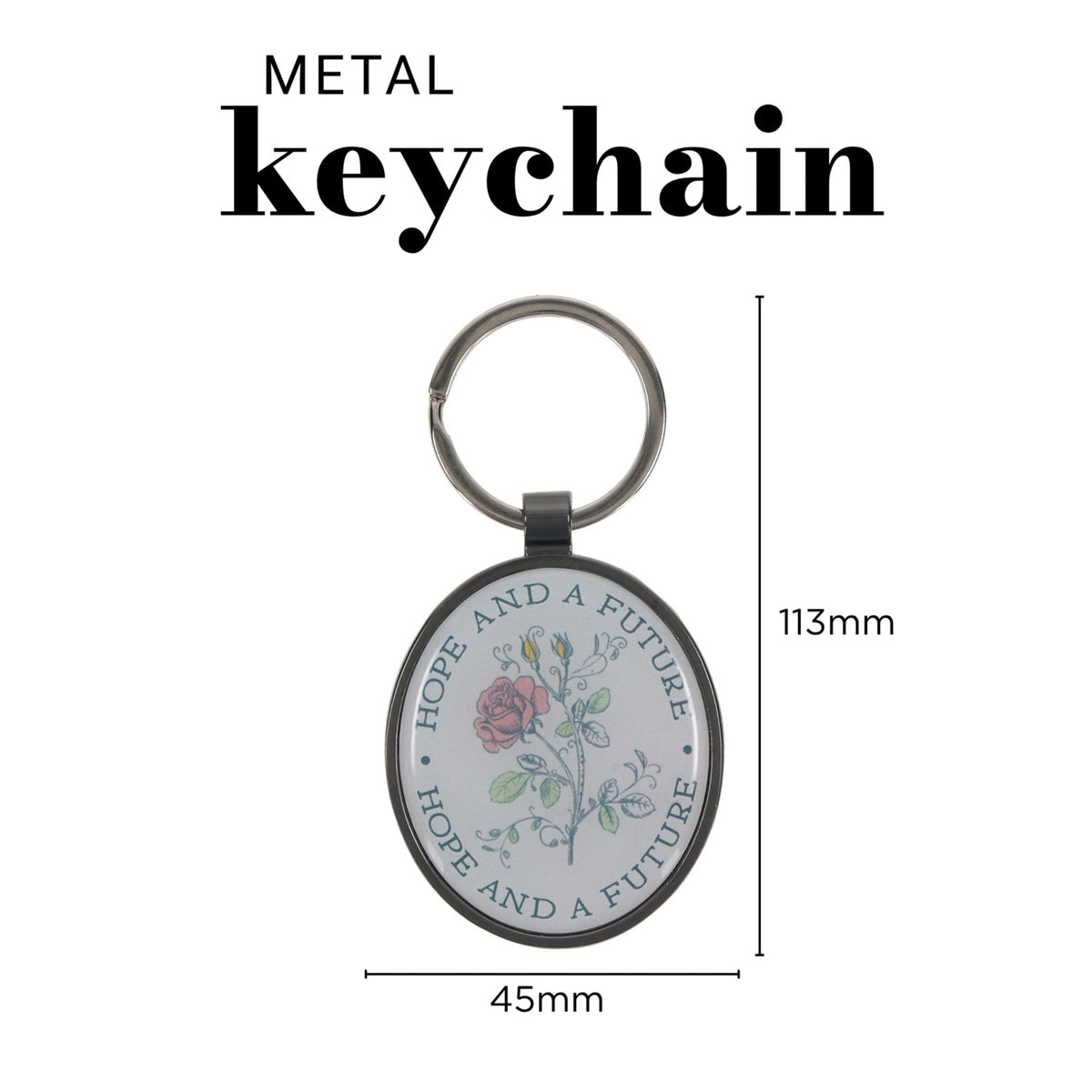 Hope and a Future Epoxy Metal Keychain