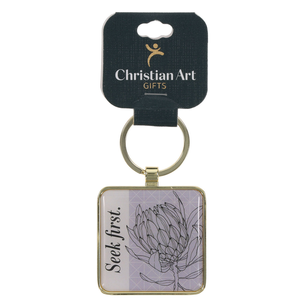 Seek First Epoxy and Metal Keychain