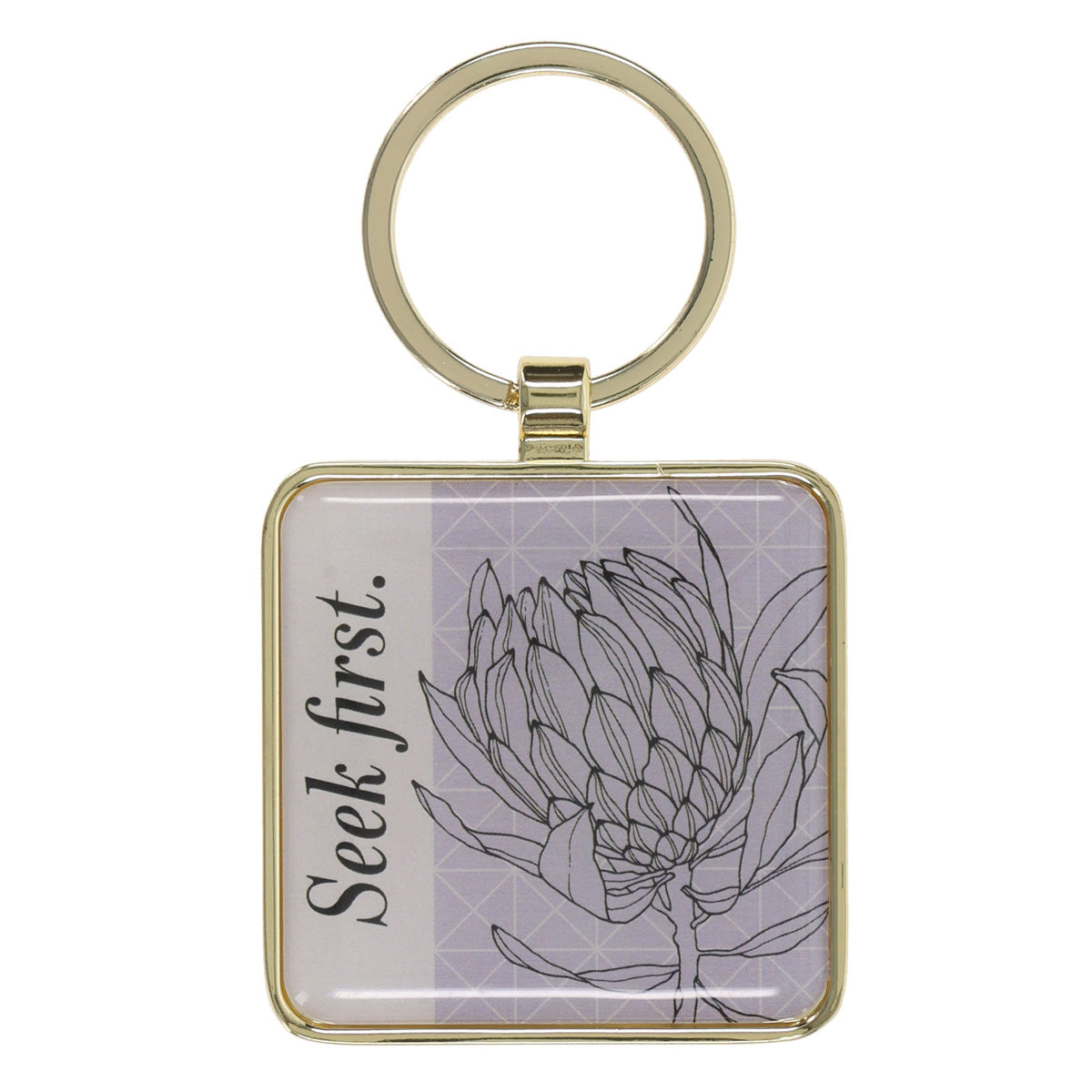 Seek First Epoxy and Metal Keychain