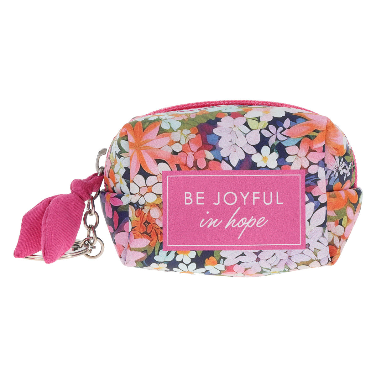 Be Joyful in Hope Faux Leather Keychain