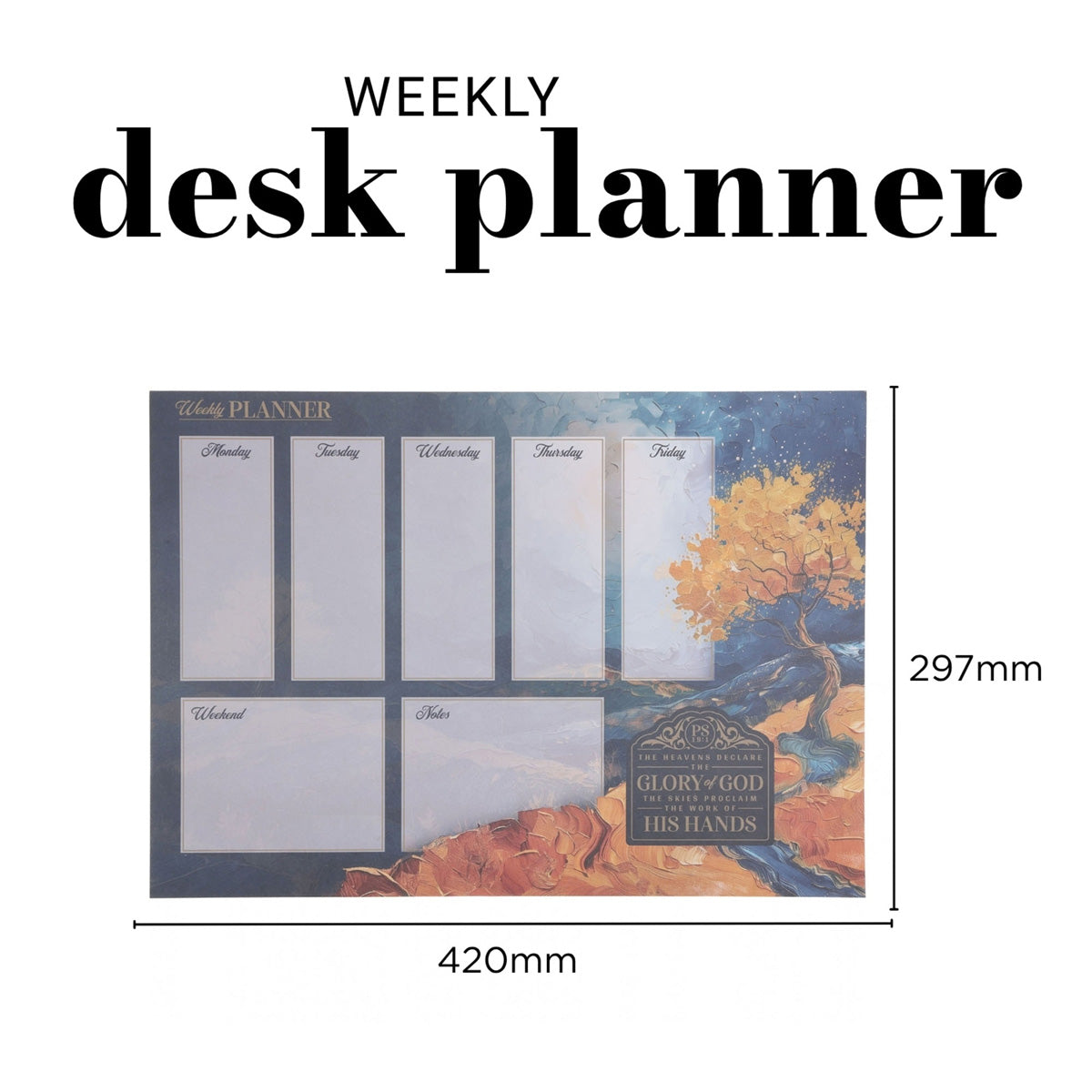 A3 Weekly Desk Planner - Glory of God