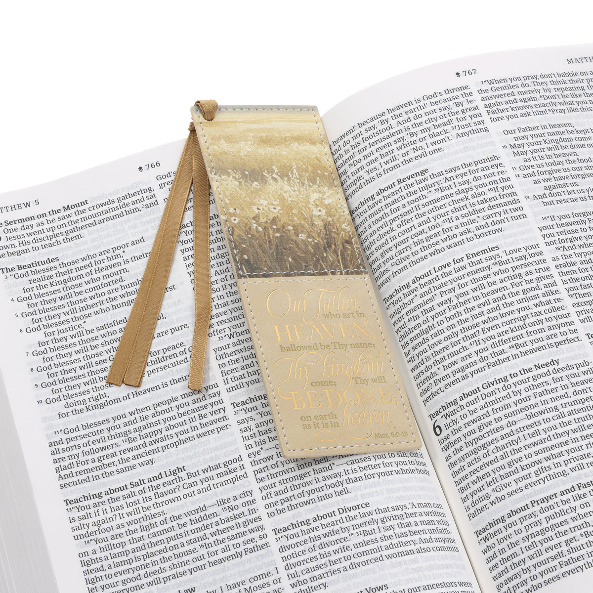 The Lord's Prayer Faux Leather Bookmark