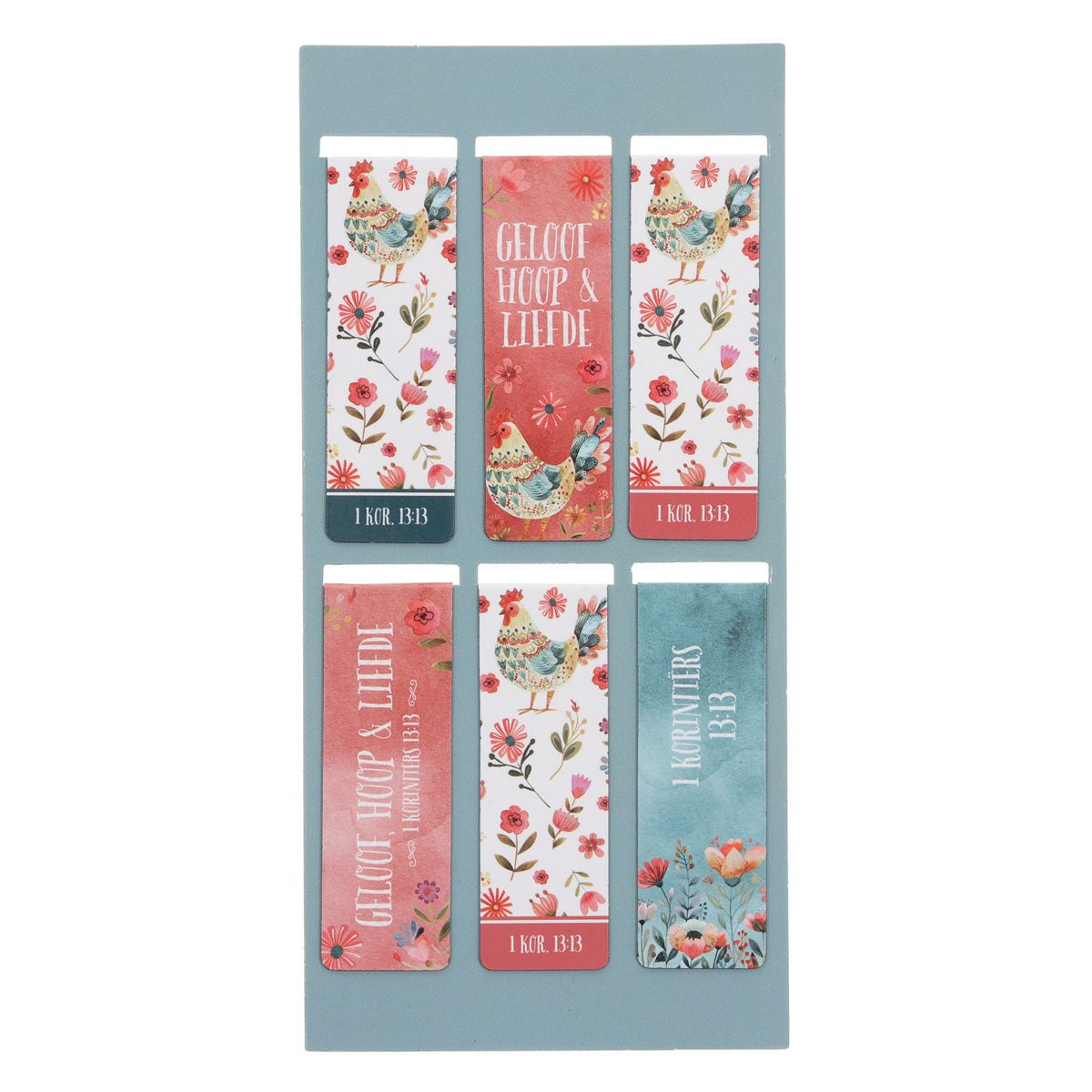 Geloof Hoop en Liefde Afrikaans Six-Piece Magnetic Bookmark Set