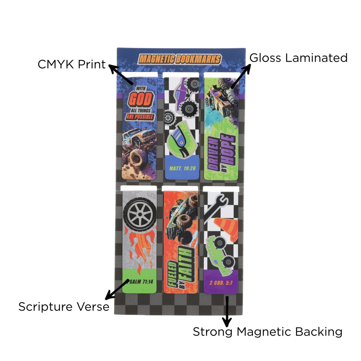 All Things Possible Six-Piece Magnetic Bookmark Set