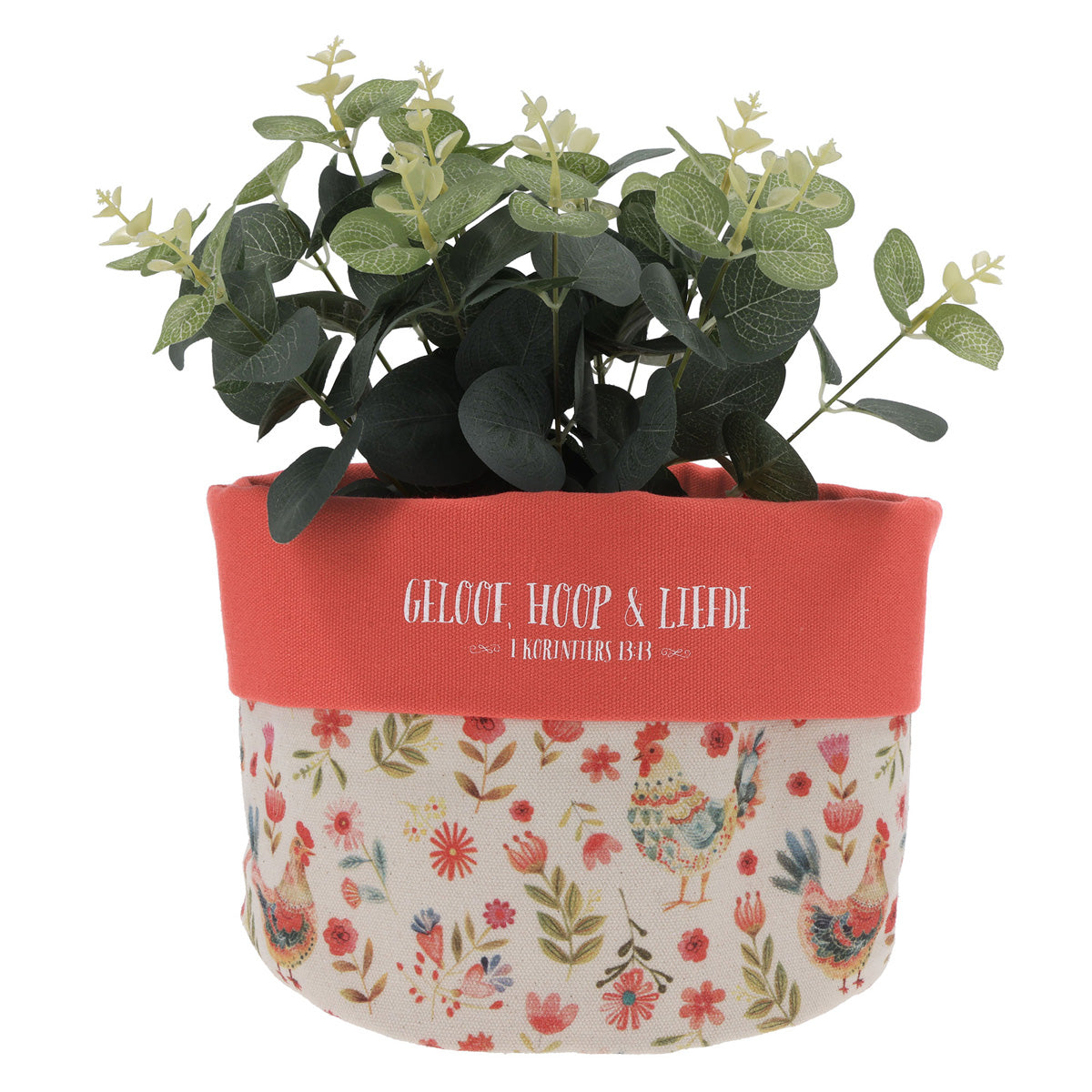 Geloof, Hoop en Liefde Afrikaans Canvas Planter Cover