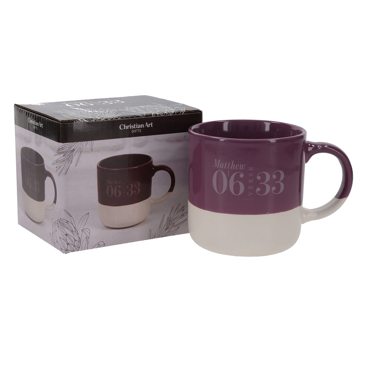 Seek First White and Purple Ceramic Mug