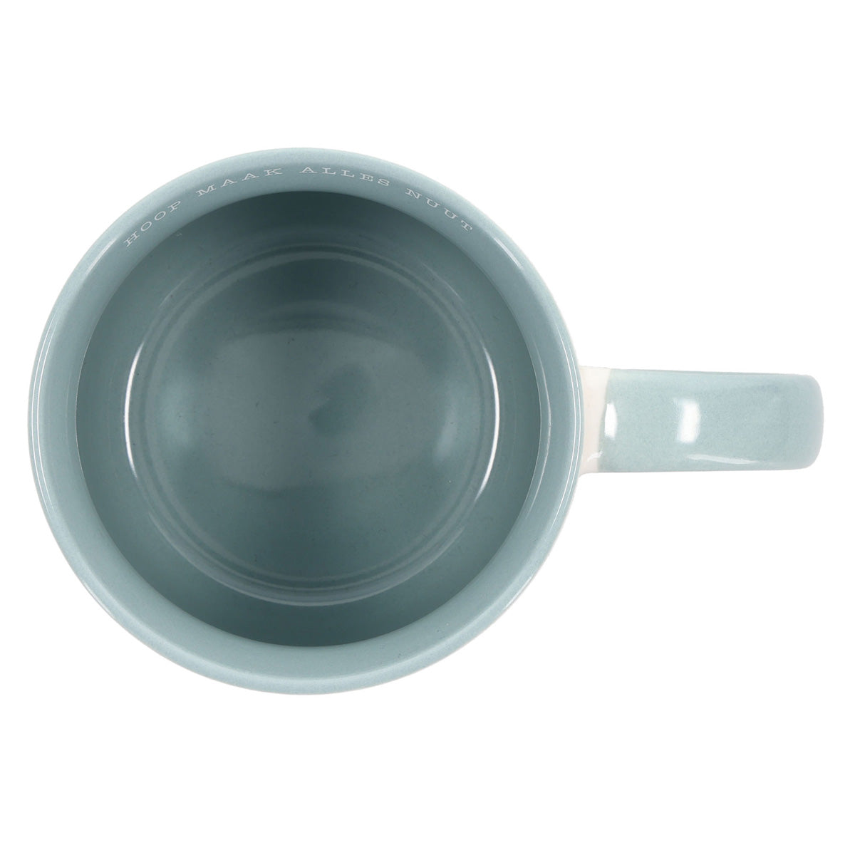 Hoop Maak Alles Nuut Afrikaans Ceramic Mug with Teal Interior