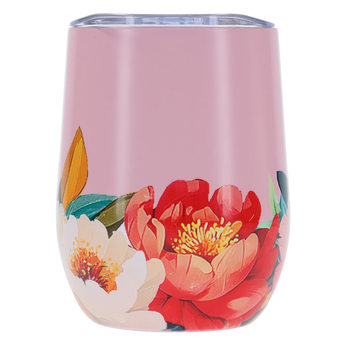 Travel Mug - Strength and Dignity (Stainless Steel, Pink Floral)