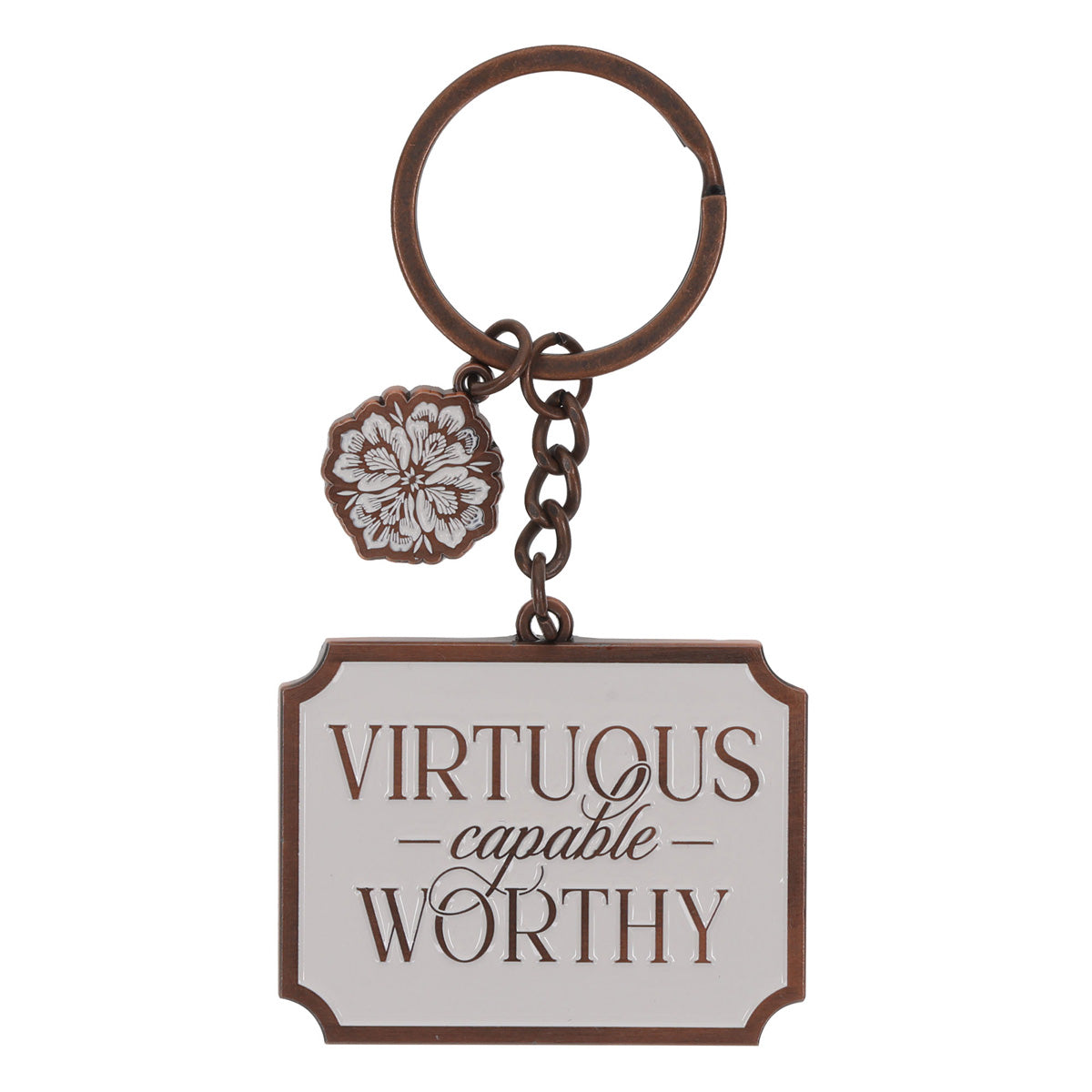 Virtuous Capable Worthy Metal Keychain