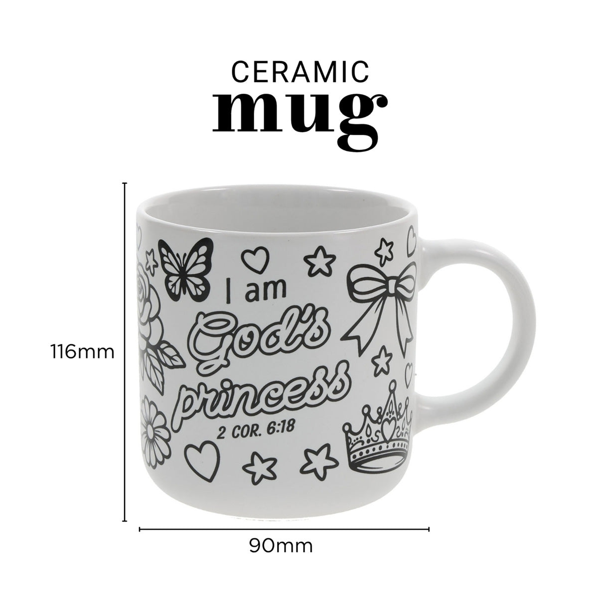 I Am God's Princess Ceramic Coloring Mug