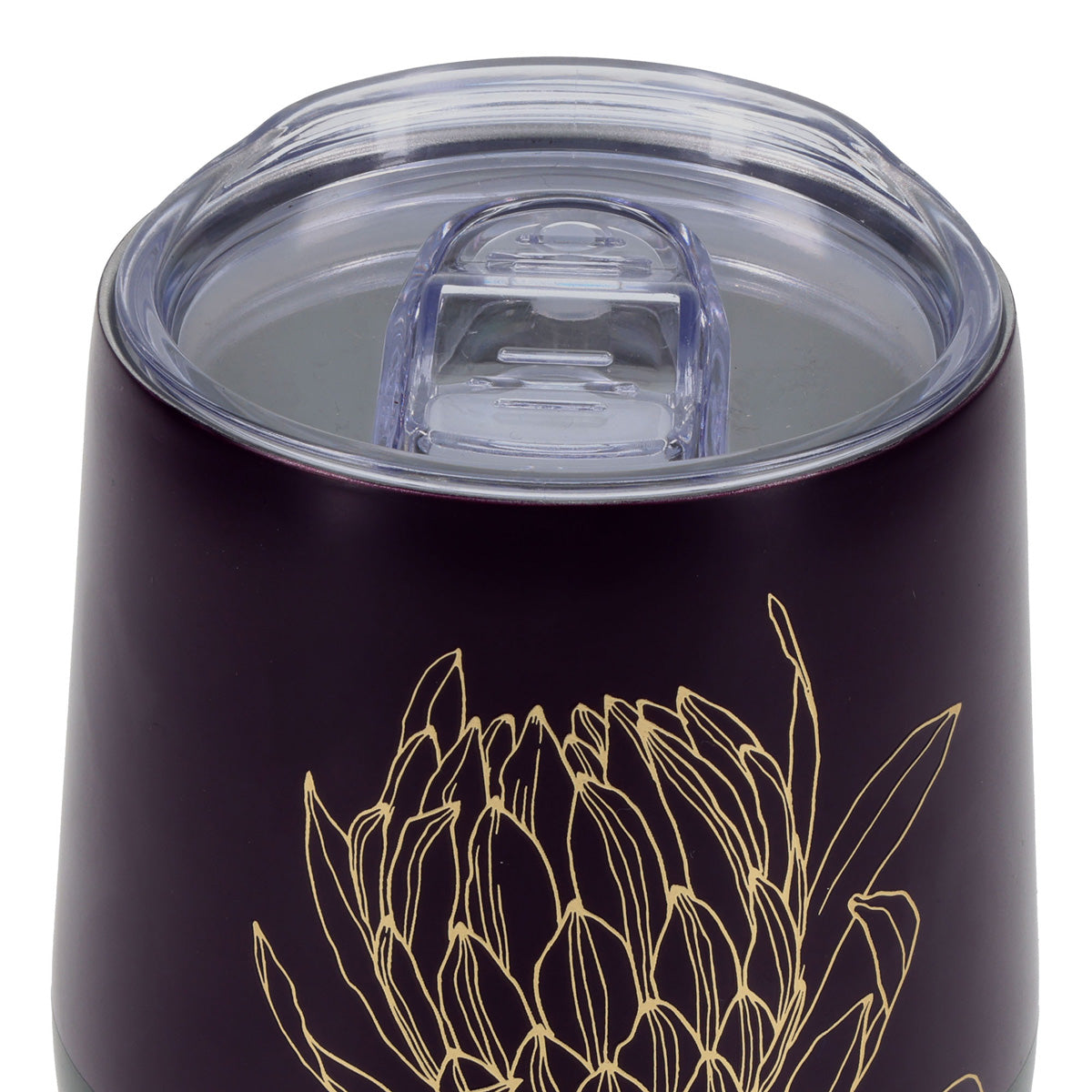 Travel Mug - Seek First (Stainless Steel, Deep Purple, Protea Design)