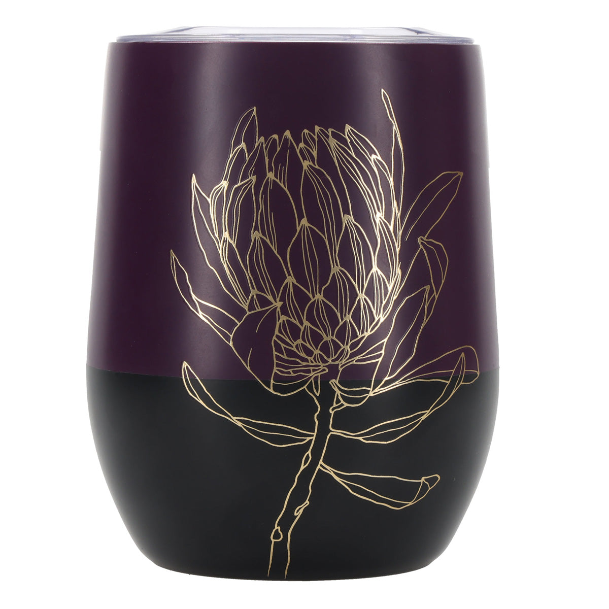 Travel Mug - Seek First (Stainless Steel, Deep Purple, Protea Design)