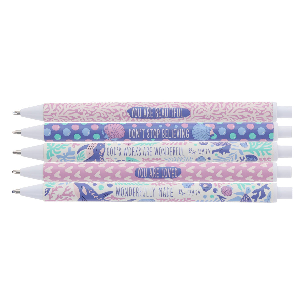 Ocean Five-Piece Pen Set with Blue Ink