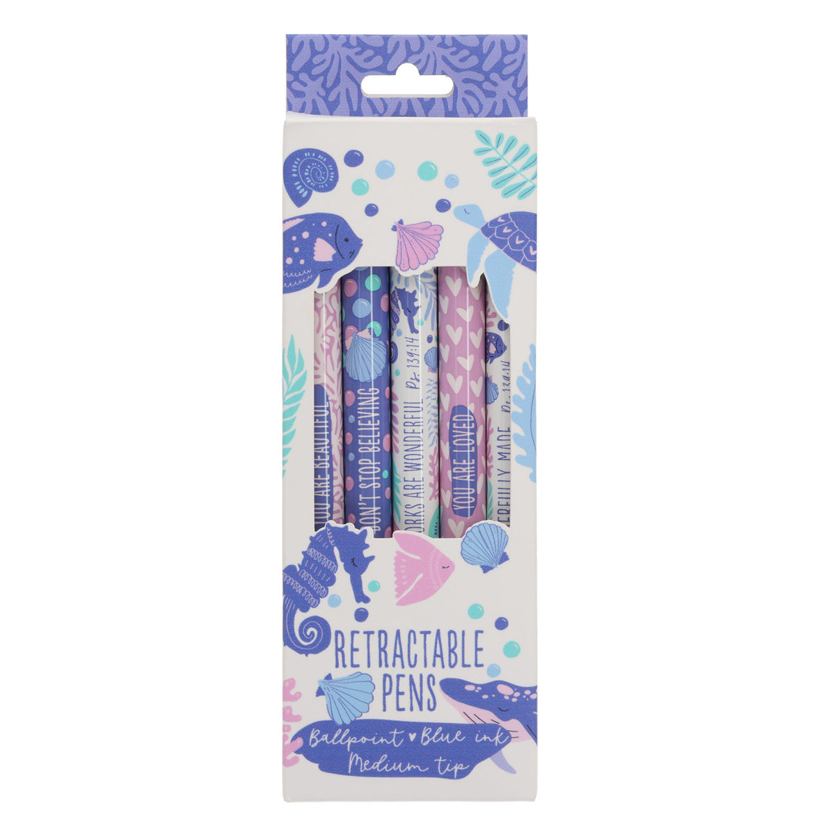 Ocean Five-Piece Pen Set with Blue Ink