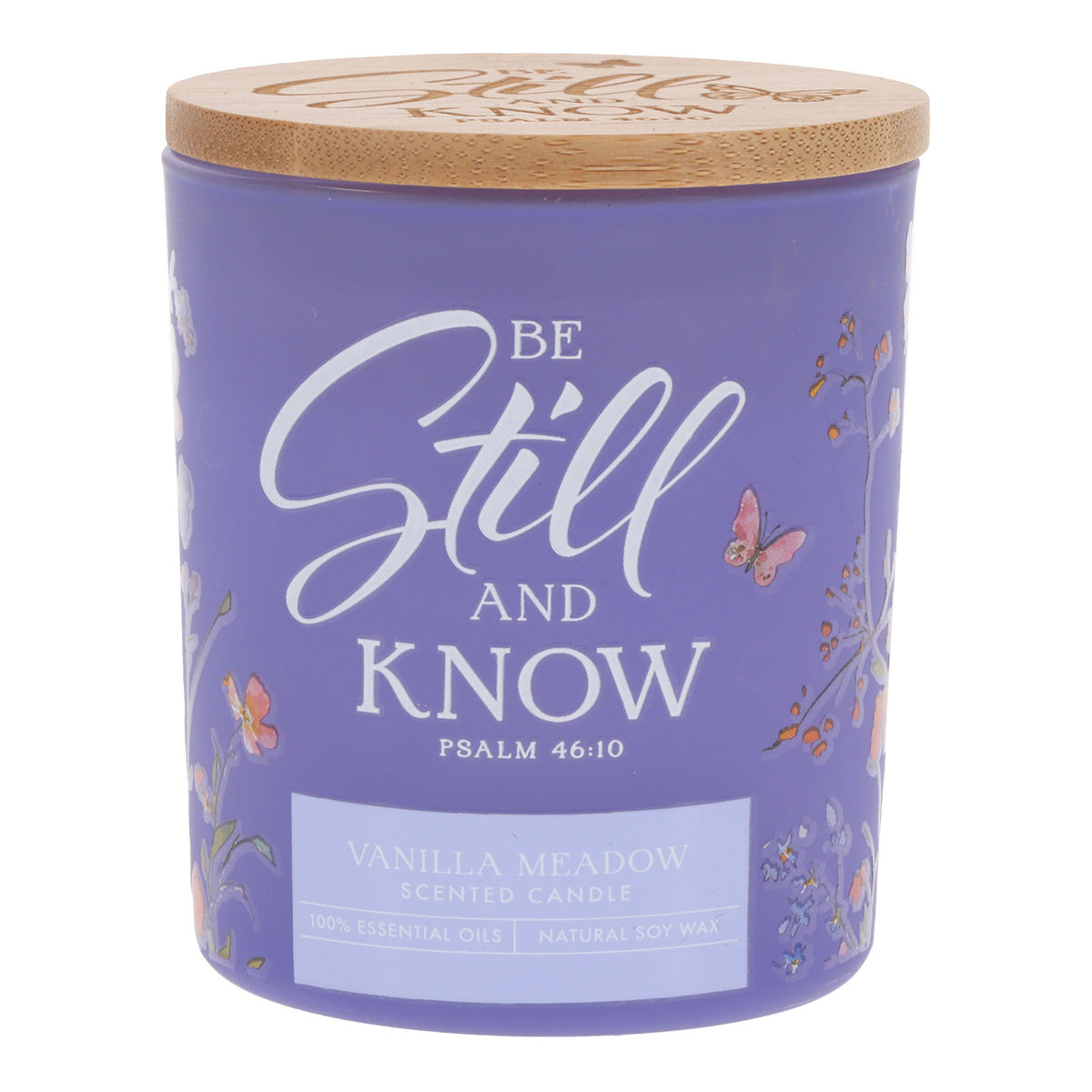 Be Still and Know Vanilla Meadow Scented Candle with Bamboo Lid