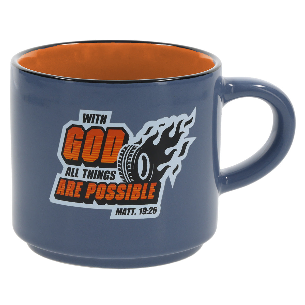 With God All Things Are Possible Blue Ceramic Mug