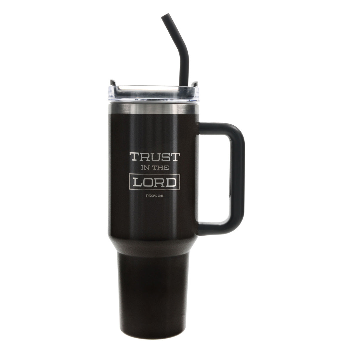 Trust in the Lord Large Stainless Steel Mug with Handle and Straw