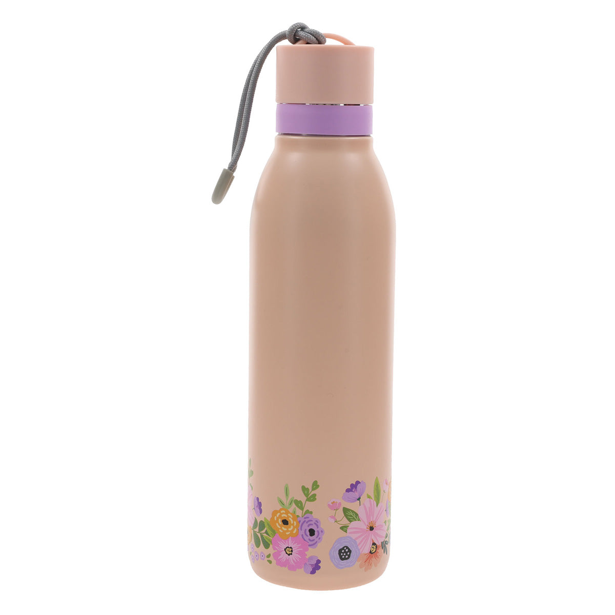Be Still and Know Floral Peach Stainless Steel Water Bottle