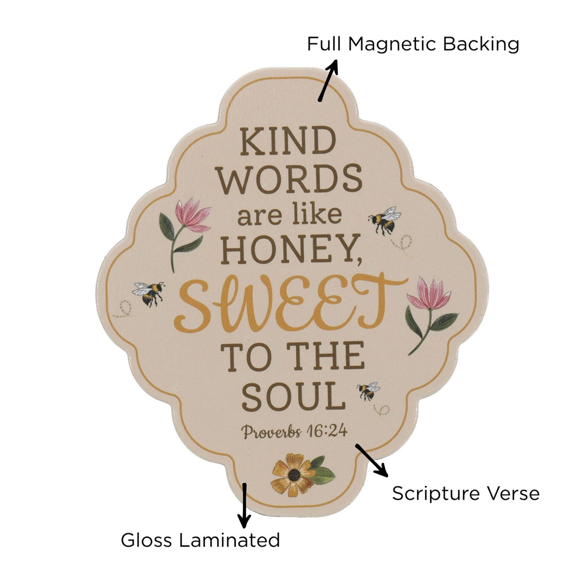 Kind Words Are Like Honey, Sweet to the Soul Magnet with a Message