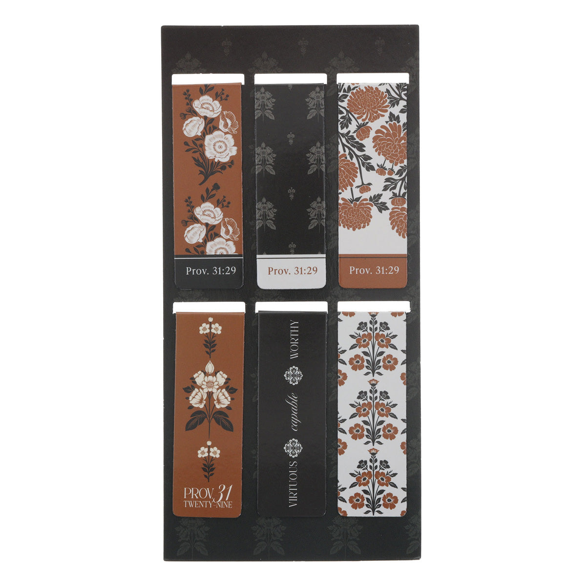 Virtuous Capable and Worthy Six-Piece Magnetic Bookmark Set