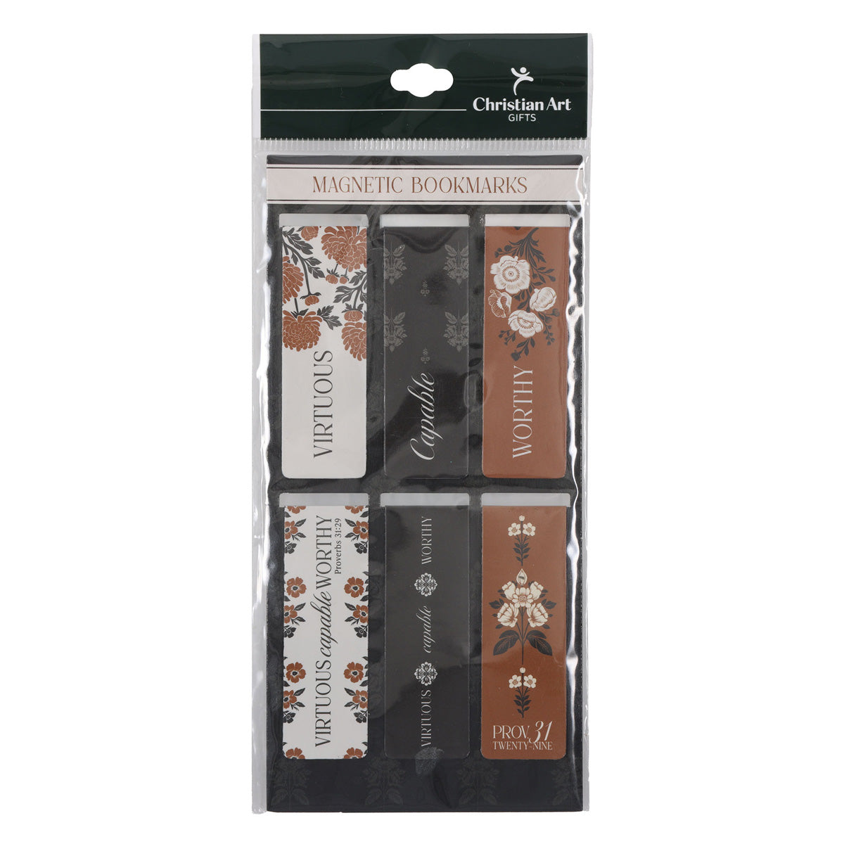 Virtuous Capable and Worthy Six-Piece Magnetic Bookmark Set