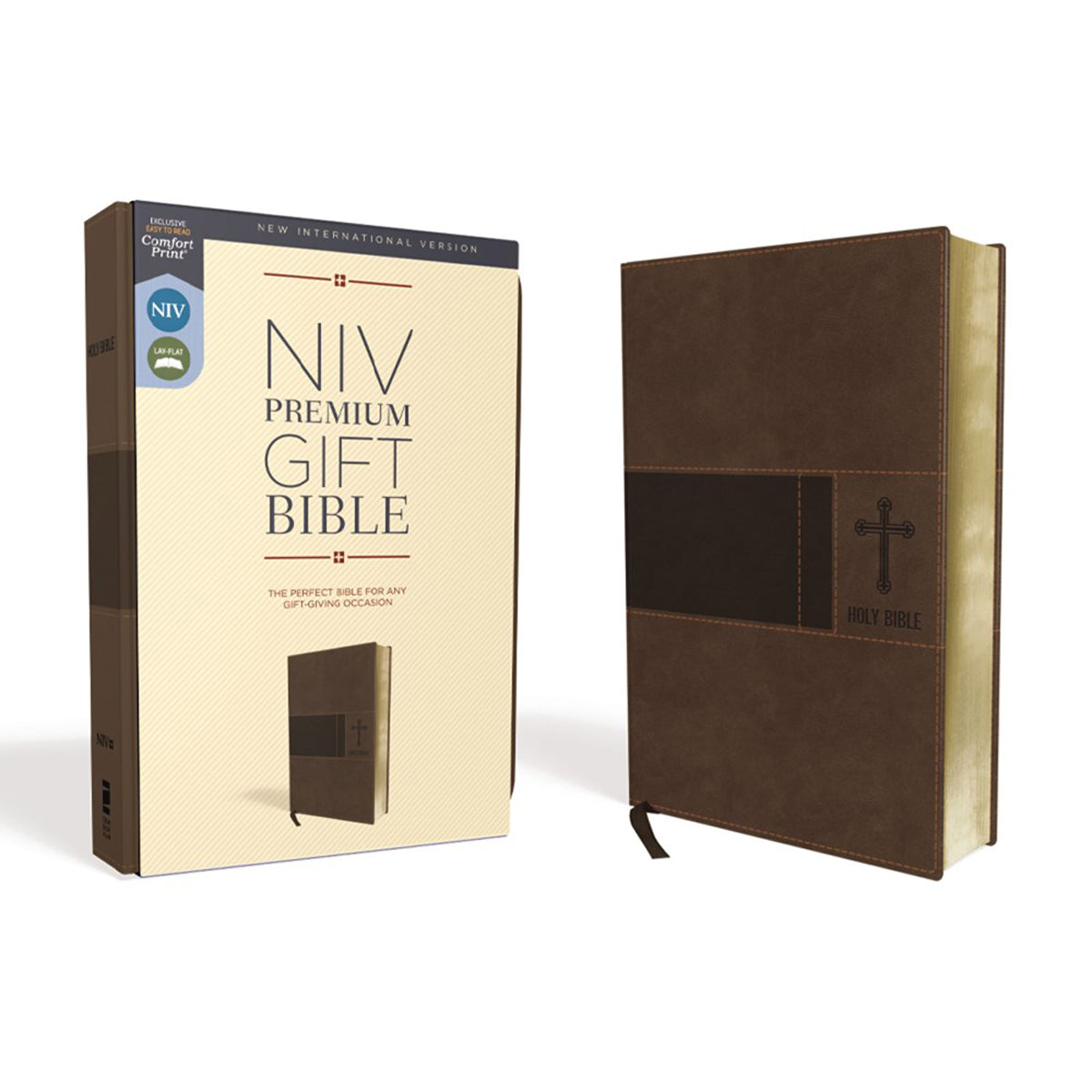 NIV Premium Gift Bible Red Letter Brown (Comfort Print)(Imitation Leather)