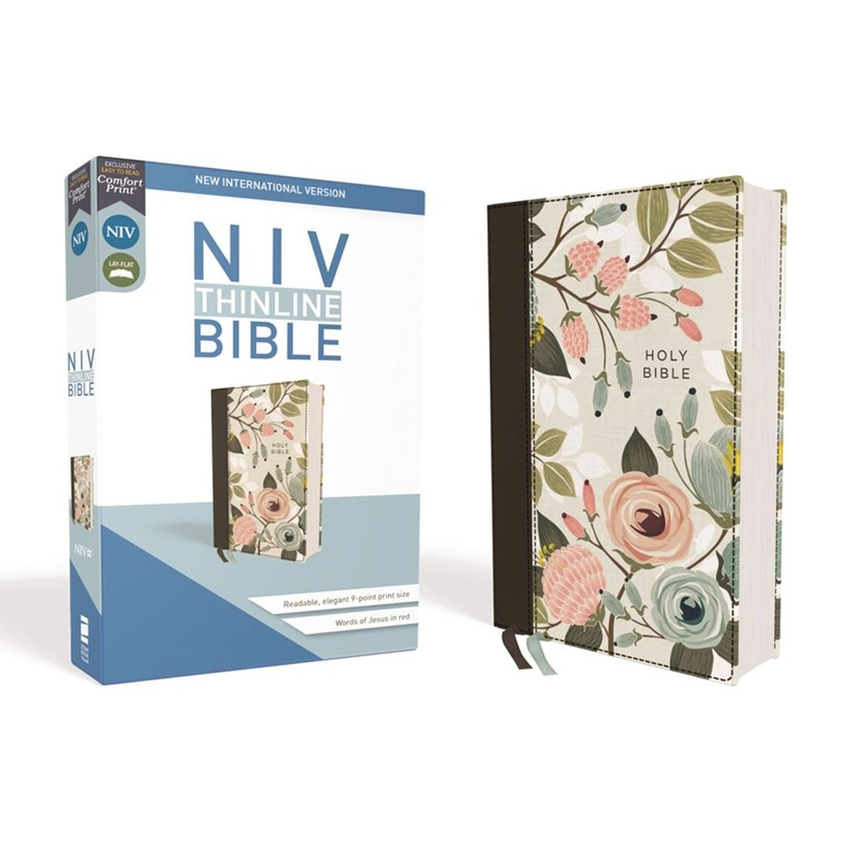 NIV Thinline Bible Red Letter Edition Floral (Comfort Print)(Hardcover)