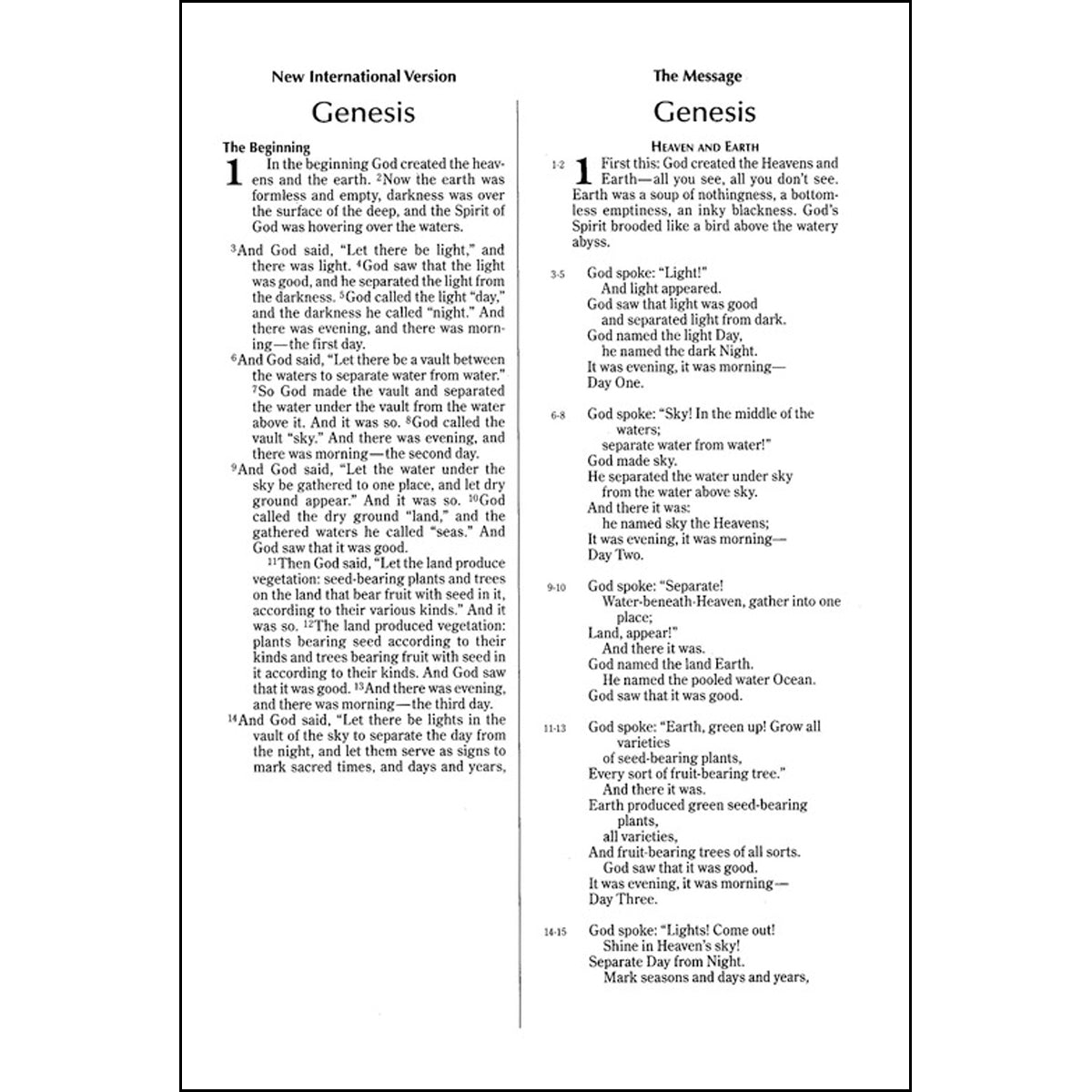 NIV / Message Parallel Bible (Hardcover)