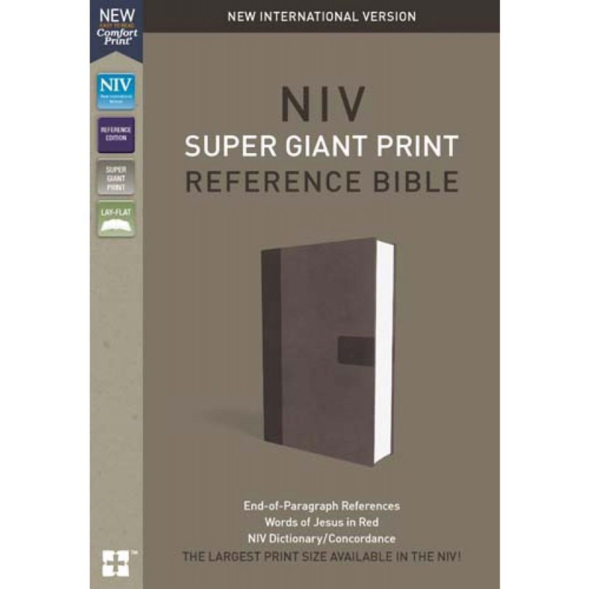 NIV Reference Bible Red Letter Super Giant Print Grey / Red (Imitation Leather)