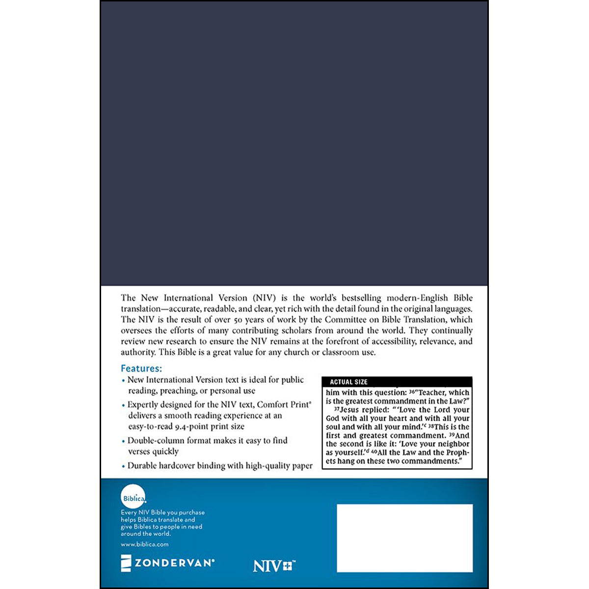 NIV Pew And Worship Bible Blue (Comfort Print)(Hardcover)